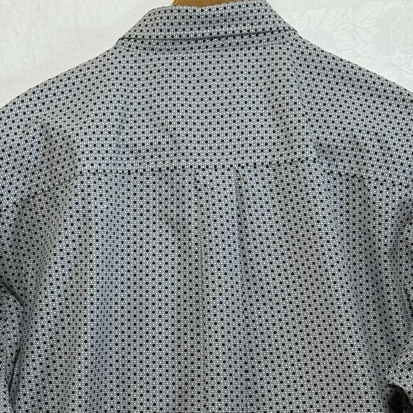 Cinch Long Sleeve Buttondown Western Shirt Mens SZ XXL  Blue White Hexagon Print - Picture 8 of 16